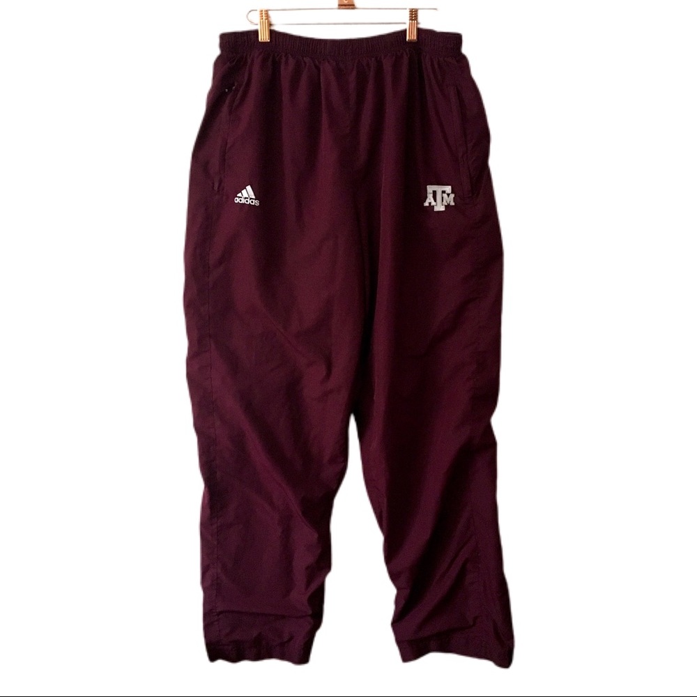 ADIDAS Climalite Texas A&M Athletic Track Jogger Pants M/XL  ? Ankle Pocket Zip